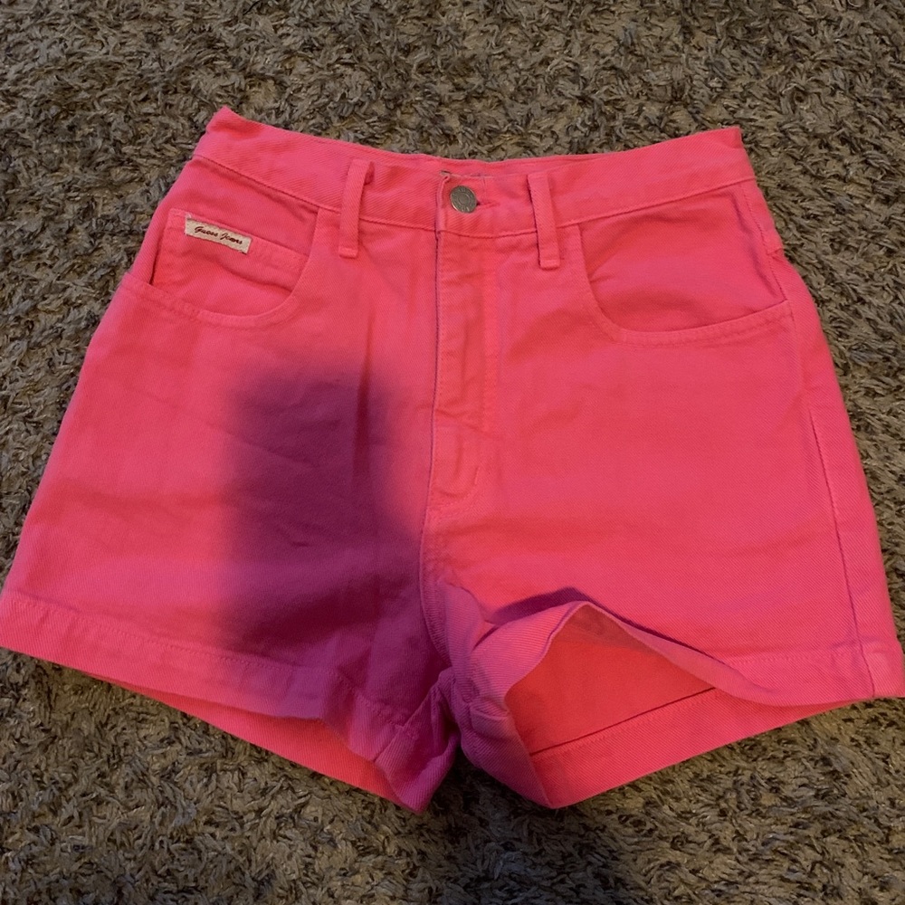 High waisted Guess jean shorts
